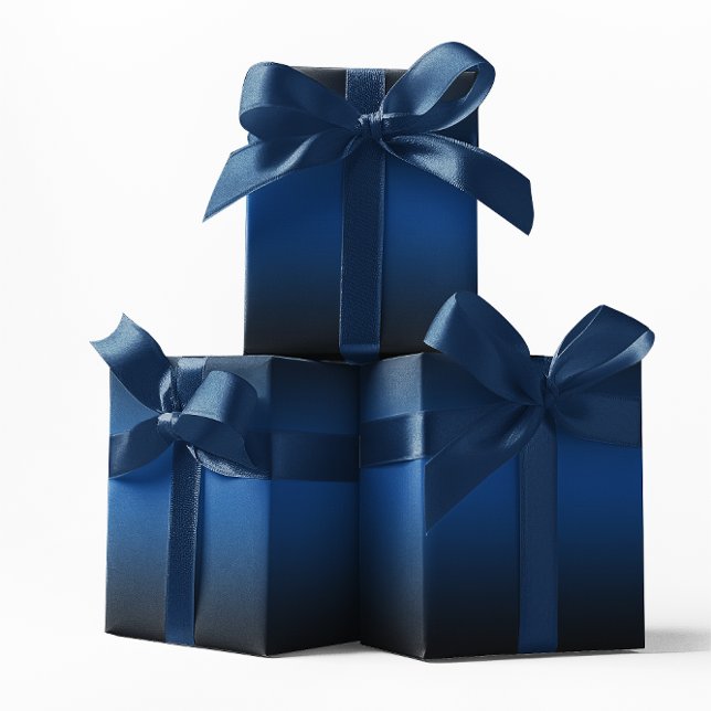 Elegant Deep Blue and Black Ombre Wrapping Paper (Elegant Deep Blue and Black Ombre Wrapping Paper)