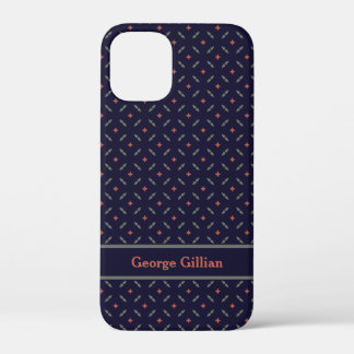 elegant deep blue pattern iPhone 12 mini case