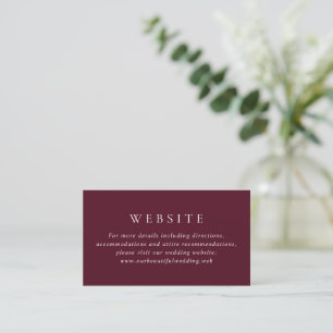 Elegant Deep Burgundy Classic Wedding Enclosure Card