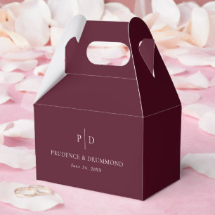 Elegant Deep Burgundy Classic Wedding Favour Box