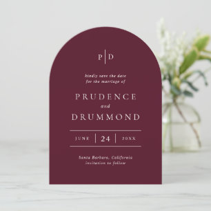 Elegant Deep Burgundy Classic Wedding Save The Date
