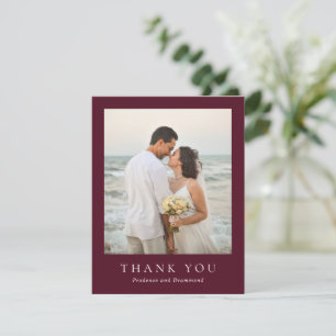 Elegant Deep Burgundy Classic Wedding Thank You Card