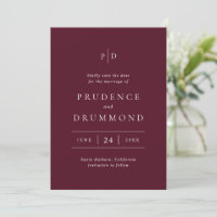 Elegant Deep Burgundy QR Code Classic Wedding