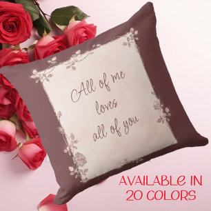Elegant Deep Cherry Red Sparkle Frame Valentine Cushion