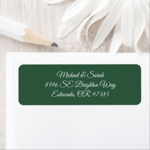 Elegant Deep Forest Green Return Address Return Address Label