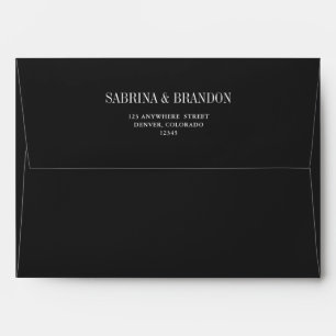 Elegant Deep Gray Wedding Envelope Return Address