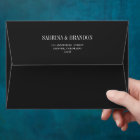 Elegant Deep Gray Wedding Envelope Return Address