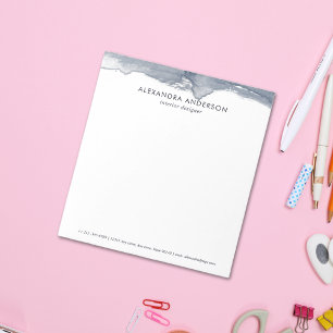 Elegant Deep Grey Watercolor Professional Minimal Notepad