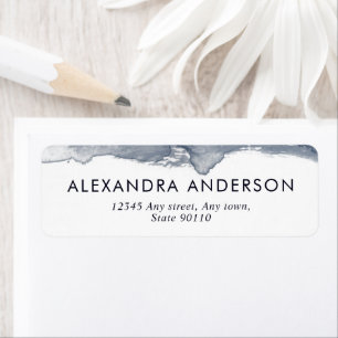 Elegant Deep Grey Watercolor Professional Minimal Return Address Label