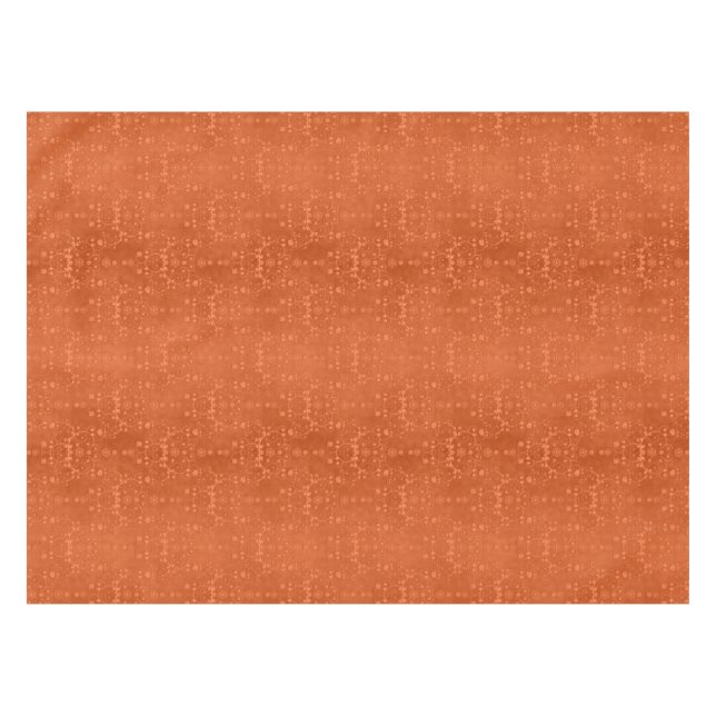 Elegant Deep Orange Damask Pattern Tablecloth (Front (Horizontal))