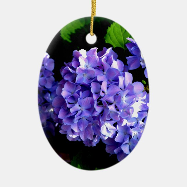 Elegant deep purple floral flowers  hydrangea ceramic tree decoration (Front)