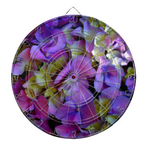 Elegant deep purple pink magenta floral hydrangeas dartboard