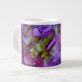 Elegant deep purple pink magenta floral hydrangeas large coffee mug
