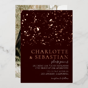 Elegant Deep Red Photo Wedding Personalised