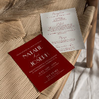 Elegant Deep Red White Burgundy All In One Wedding