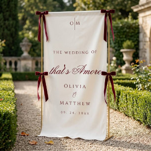 Elegant Deep Wine Wedding Welcome Banner