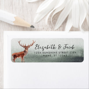 Elegant Deer Buck Weddings Return Address  Label