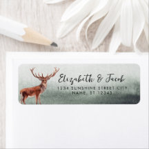 Elegant Deer Buck Weddings Return Address 