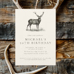 Elegant Deer Hunting Country Adult Birthday Party Invitation<br><div class="desc">Elegant Deer Hunting Rustic Sophisticated Country Adult Birthday Party Invitation Template</div>