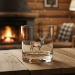 Elegant Deer Hunting Stag Custom Name Whiskey Glass<br><div class="desc">Elegant Deer Hunting Stag Custom Name Whiskey Glass</div>