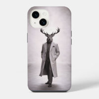 Elegant Deer in Tailored Coat Portrait
