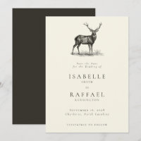 Elegant Deer Rustic Hunting Woodland Wedding