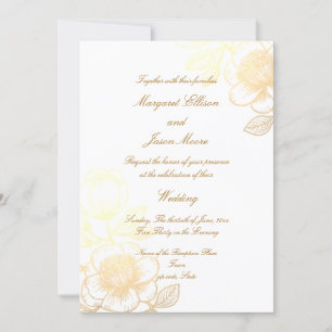 Elegant Delicate Flowers Wedding Invitation