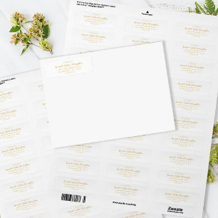 Elegant Delicate Gold Calligraphy Return Address Label
