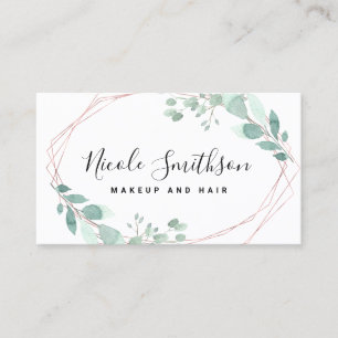 elegant delicate greenery frame business card