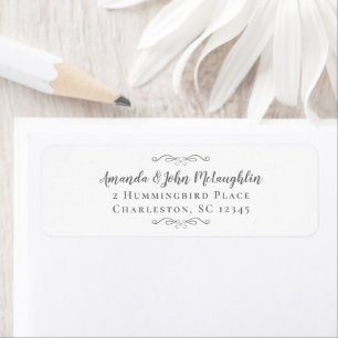 Elegant Delicate Grey Calligraphy Return Address Label