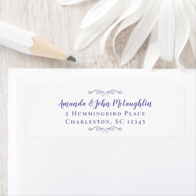 Elegant Delicate Periwinkle Blue Return Address Label (Insitu)