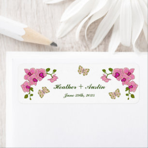 Elegant Delicate Purple Orchids Bohemian Botanical Return Address Label