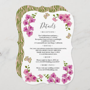 Elegant Delicate Purple Orchids Details Wedding Invitation