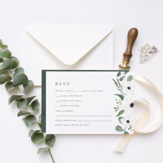 Elegant Delicate Watercolor Botanical RSVP Card (Creator Uploaded)