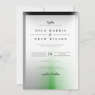 Elegant Demiromantic Pride Wedding  Invitation