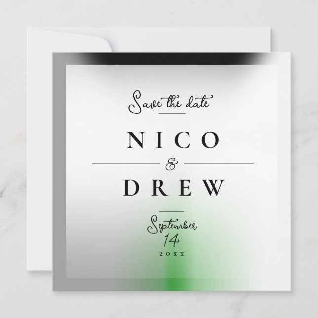 Elegant Demiromantic Pride Wedding  Save The Date (Front)
