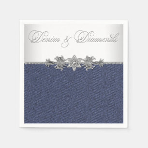 Elegant Denim and Diamonds Napkin