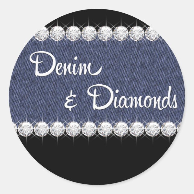 Elegant Denim and Diamonds Stickers (Front)