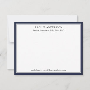 Elegant Denim Blue Professional Correspondence  Card