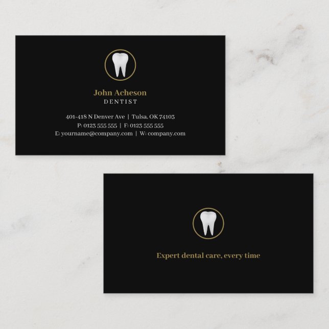 Elegant Dental | Blue Business Card (Front/Back)