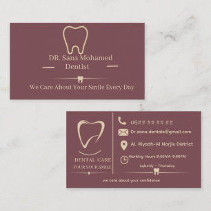 Elegant Dental Business Card for Dentist
