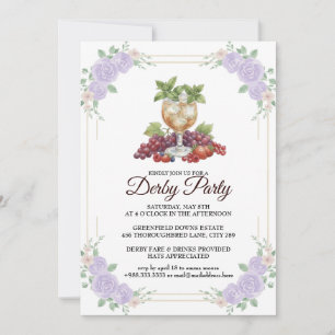 Elegant Derby Party Floral Invitation