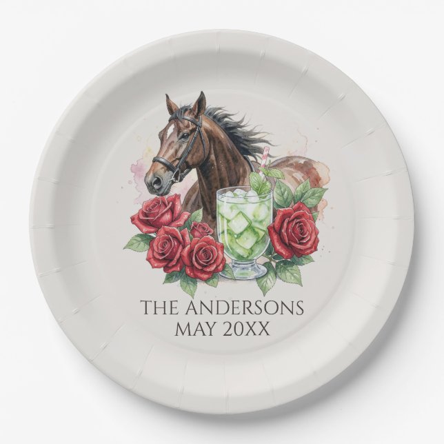 Elegant Derby Party  Paper Plate (Front)