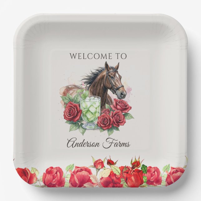 Elegant Derby Party  Paper Plate (Front)