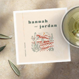 Elegant Desert Cactus Wedding Napkins