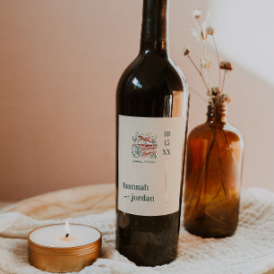 Elegant Desert Terra Cotta Personalised Wedding Wine Label