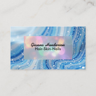 Elegant Design And Blue Waves Business Card