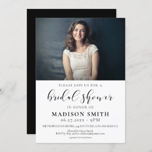 Elegant design Bridal shower photo invitation