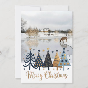 Elegant Design featuring a tranquil winter scene Holiday Card