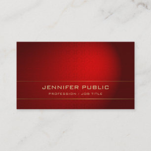Elegant Design Modern Gold Red Elite Plain Luxury Business Card